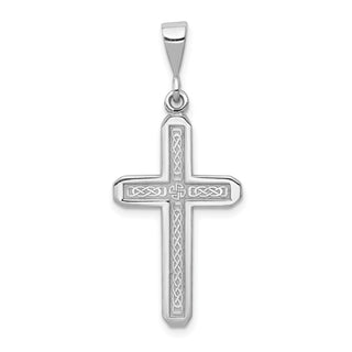14k White Gold Cross Pendant CH111