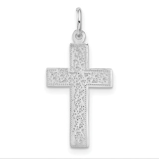 14k White Gold Cross Charm CH124