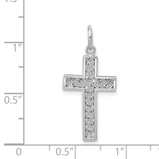 14k White Gold Cross Charm CH124