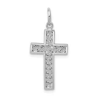 14k White Gold Cross Charm CH124