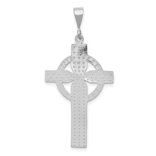 14k White Gold Celtic Cross Pendant CH129