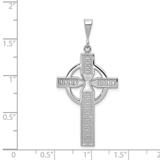 14k White Gold Celtic Cross Pendant CH129