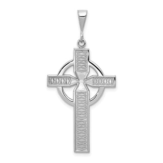 14k White Gold Celtic Cross Pendant CH129