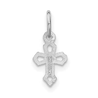 14k White Gold Passion Cross Charm