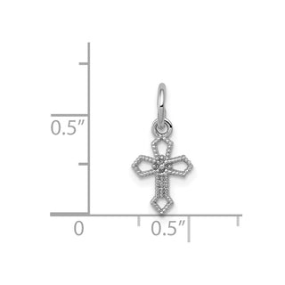 14k White Gold Passion Cross Charm