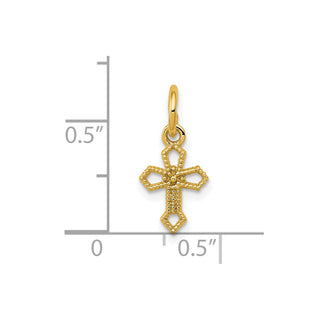 14k Yellow Gold Passion Cross Charm