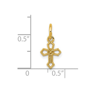14k Yellow Gold Passion Cross Charm