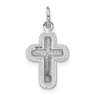 14k White Gold Polished Cross Charm CH136