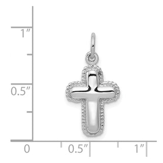 14k White Gold Polished Cross Charm CH136