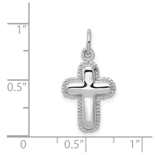 14k White Gold Polished Cross Charm CH136