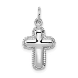 14k White Gold Polished Cross Charm CH136