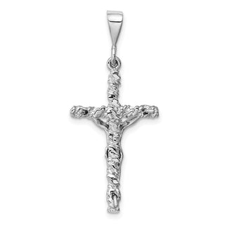 14k White Gold Crucifix Pendant