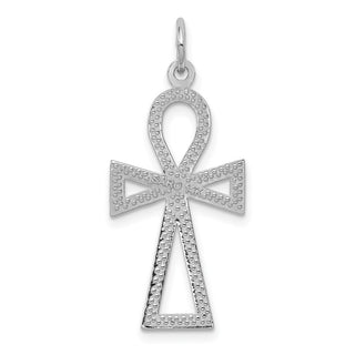 14k White Gold Ankh Cross Pendant CH142