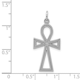 14k White Gold Ankh Cross Pendant CH142