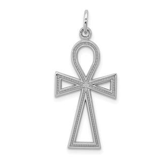 14k White Gold Ankh Cross Pendant CH142