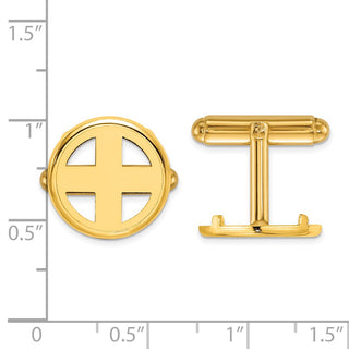 14k Yellow Gold Polished Classic 15mm Coin Bezel Cuff Links - Fits US $1 Type 2