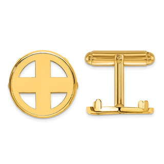 14k Yellow Gold Polished Classic 16.5mm Coin Bezel Cuff Links - Fits 1/10 oz American Eagle and 1/10 oz Krugerrand