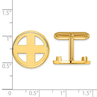 14k Yellow Gold Polished Classic 17.8mm Coin Bezel Cuff Links - Fits US $2.50 Liberty and Other Coins