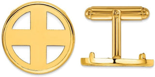 14k Yellow Gold Polished Classic 19.5mm Coin Bezel Cuff Links - Fits 1 Rand, 10 Mark Friedrich, and Half Sovereign