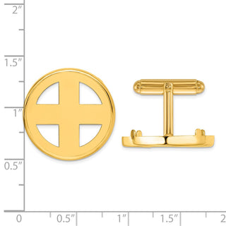 14k Yellow Gold Polished Classic 22mm Coin Bezel Cuff Links - Fits 1/4 oz American Eagle and Other Coins