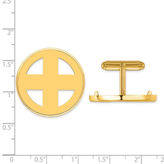 14k Yellow Gold Polished Classic 27mm Coin Bezel Cuff Links - Fits 1/2 oz American Eagle, US $10 Liberty, and Other Coins