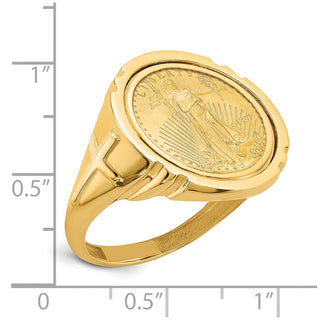 14k Yellow Gold 1/10oz American Eagle Polished Coin Ring CR10/10AEC