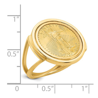 14k Yellow Gold 1/10oz American Eagle Polished Coin Ring CR13/10AEC