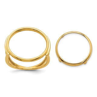 10k Yellow Gold Ladies Polished 16.5mm Coin Bezel Ring - Fits 1/10 oz American Eagle and 1/10 oz Krugerrand