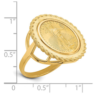 14k Yellow Gold 1/10oz American Eagle Polished Coin Ring CR14/10AEC