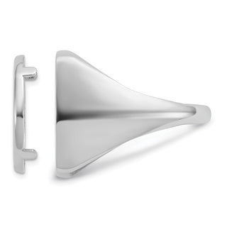 14k White Gold Mens Polished Square Shaped 16.5mm Coin Bezel Ring - Fits 1/10 oz American Eagle and 1/10 oz Krugerrand