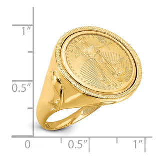 14k Yellow Gold 1/10oz American Eagle Polished Coin Ring CR6/10AEC