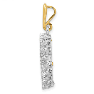 14k Two-tone Gold A Diamond 16.5mm Prong Coin Bezel Pendant - Fits 1/10 oz American Eagle and 1/10 oz Krugerrand