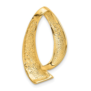 14k Yellow Gold Fits up to 8mm Regular, 10mm Fancy Reversible Omega Slide Pendant CS31