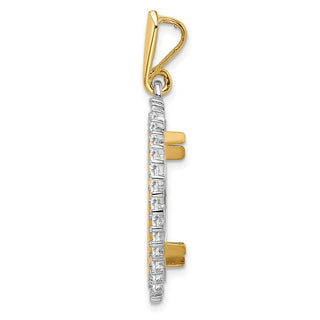 14k Two-tone Gold VS Diamond Circle 20.1mm Prong Coin Bezel Pendant - Fits 1/4 oz. Gold Nugget, and 1/4 oz. Koala