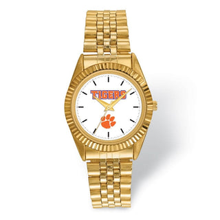 LogoArt Clemson University Pro Gold-tone Gents Quartz Watch