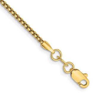 7" 14k Yellow Gold 1.5mm Semi-Solid Round Box Chain Bracelet