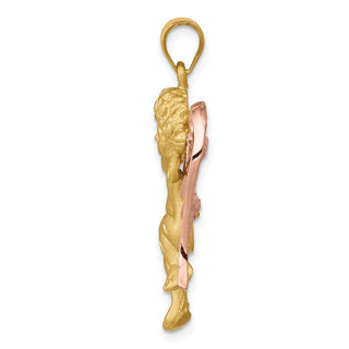 14k Yellow and Rose Gold Cherub Angel Pendant