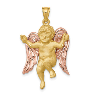 14k Yellow and Rose Gold Cherub Angel Pendant
