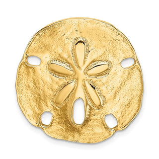 14k Yellow Gold Polished Fits up to 8mm on Both Small Sand Dollar Slide Pendant