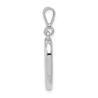 14K White Gold Solid Polished Heart Pendant