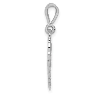 14k White Gold Polished Faceted Reversible 50th Anniversary Pendant