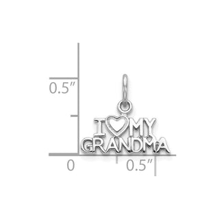 14k White Gold I HEART MY GRANDMA Charm