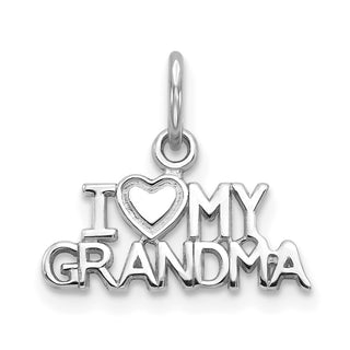 14k White Gold I HEART MY GRANDMA Charm