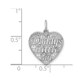 14K White Gold Polished Daddys Little Girl In Heart Charm