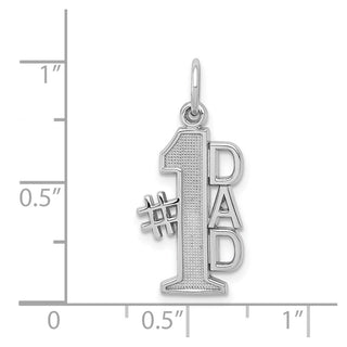 14K White Gold Polished #1 Dad Charm