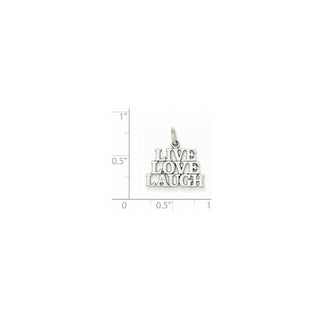14K White Gold Polished Live Love Laugh Charm
