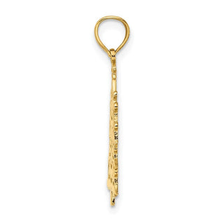 14k Yellow Gold Polished Christmas Tree Pendant D1120