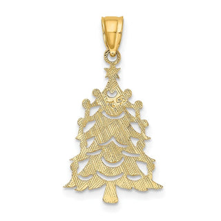 14k Yellow Gold Polished Christmas Tree Pendant D1120