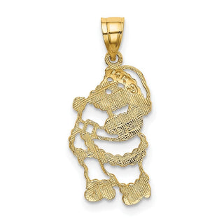 14k Yellow Gold Polished Santa Pendant
