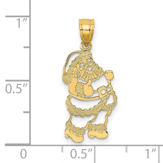 14k Yellow Gold Polished Santa Pendant